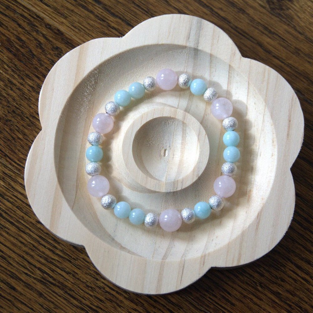 Rose Quartz &Amazonite Gemstone Bracelet ❘ Crystal ❘ Natural ❘ Healing【100% NEW】